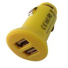 Φορητός κίτρινος μίνι διπλός λιμένας φορτιστών αυτοκινήτων USB για το PC ταμπλετών